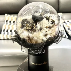 晶透永生乾燥花球|典雅黑金 晶透永生乾燥花球|典雅黑金