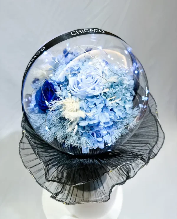 晶透永生乾燥花球永生淺藍