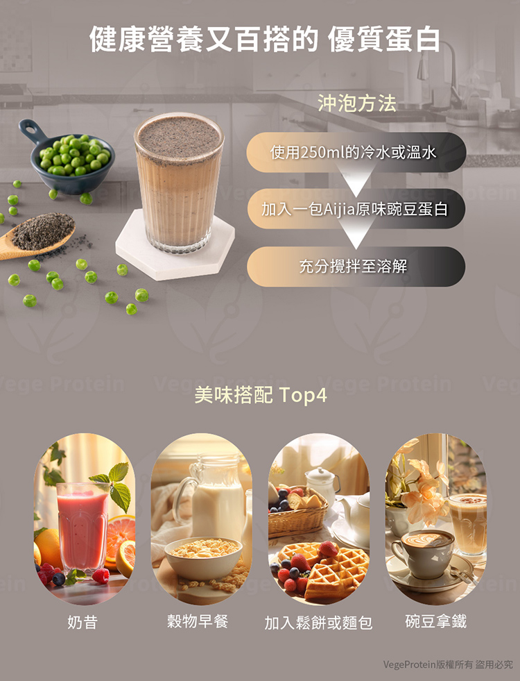 Aijia愛佳 黑雪花 芝麻 豌豆蛋白 盒裝 使用建議